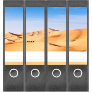 Etiketten für Ordner | Wüste 4 | 4 breite Aufkleber für Ordnerrücken | Selbstklebende Design Ordneretiketten Rückenschilder