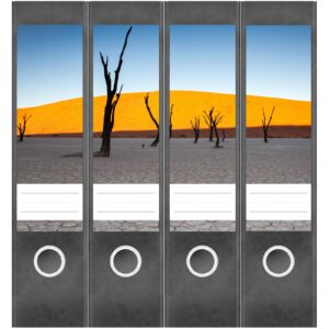 Etiketten für Ordner | Wüste Afrika | 4 breite Aufkleber für Ordnerrücken | Selbstklebende Design Ordneretiketten Rückenschilder