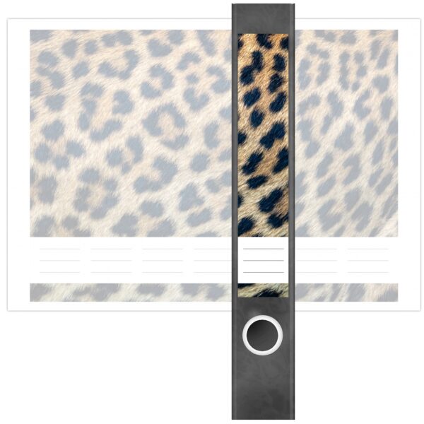 Etiketten für Ordner | Animal Print Leopard | 7 Aufkleber für schmale Ordnerrücken | Selbstklebende Design Ordneretiketten Rückenschilder