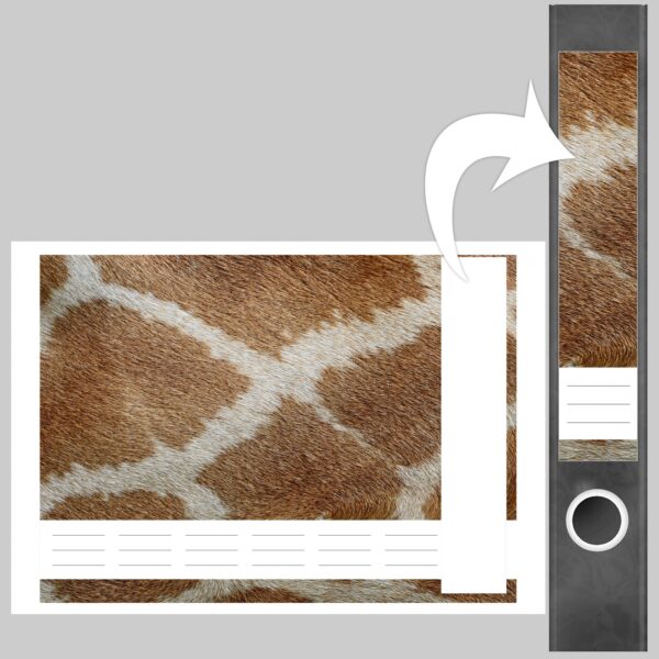 Etiketten für Ordner | Animal Print Giraffe 1 | 7 Aufkleber für schmale Ordnerrücken | Selbstklebende Design Ordneretiketten Rückenschilder