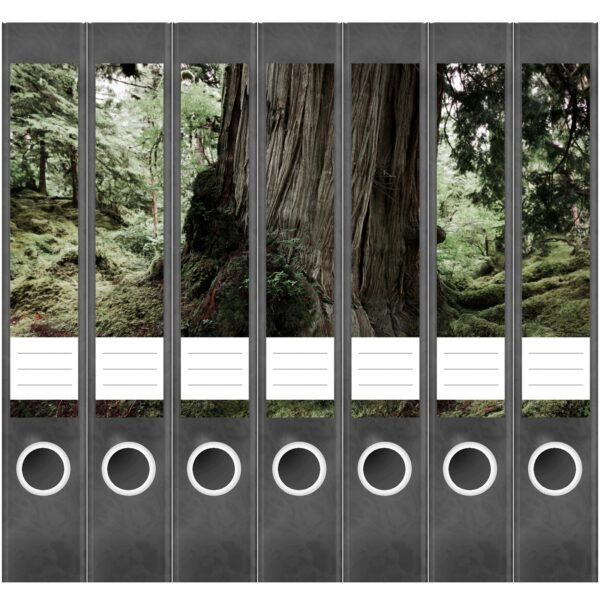 Etiketten für Ordner | Mytischer Baum | 7 Aufkleber für schmale Ordnerrücken | Selbstklebende Design Ordneretiketten Rückenschilder