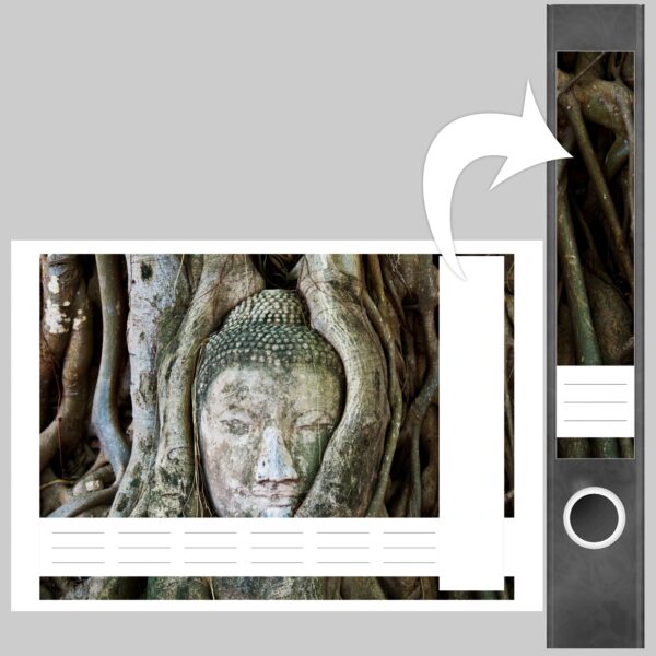 Etiketten für Ordner | Kunst im Baum | 7 Aufkleber für schmale Ordnerrücken | Selbstklebende Design Ordneretiketten Rückenschilder