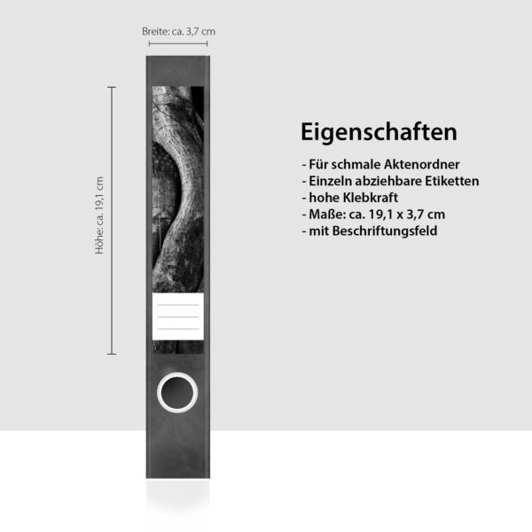 Etiketten für Ordner | Kunst im Baum 2 | 7 Aufkleber für schmale Ordnerrücken | Selbstklebende Design Ordneretiketten Rückenschilder