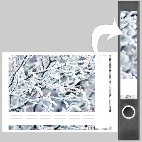 Etiketten für Ordner | Baum im Winter | 7 Aufkleber für schmale Ordnerrücken | Selbstklebende Design Ordneretiketten Rückenschilder
