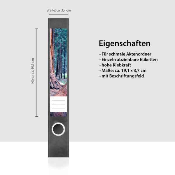 Etiketten für Ordner | Beindruckende Bäume 2 | 7 Aufkleber für schmale Ordnerrücken | Selbstklebende Design Ordneretiketten Rückenschilder