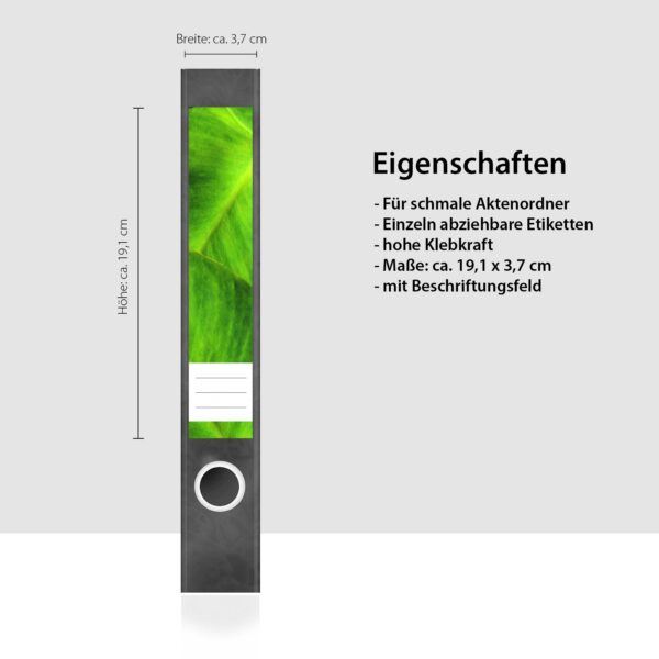 Etiketten für Ordner | Leuchtende Blätter | 7 Aufkleber für schmale Ordnerrücken | Selbstklebende Design Ordneretiketten Rückenschilder