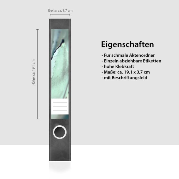 Etiketten für Ordner | Aloe Vera | 7 Aufkleber für schmale Ordnerrücken | Selbstklebende Design Ordneretiketten Rückenschilder