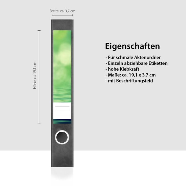 Etiketten für Ordner | Lichtung im Wald | 7 Aufkleber für schmale Ordnerrücken | Selbstklebende Design Ordneretiketten Rückenschilder