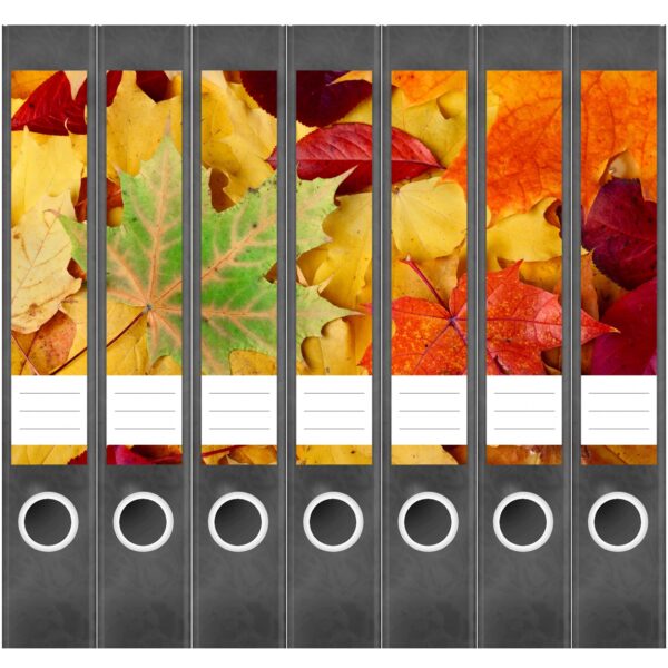 Etiketten für Ordner | Herbst | 7 Aufkleber für schmale Ordnerrücken | Selbstklebende Design Ordneretiketten Rückenschilder