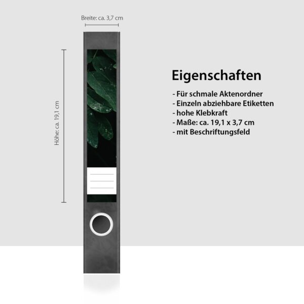 Etiketten für Ordner | Design Blätter | 7 Aufkleber für schmale Ordnerrücken | Selbstklebende Design Ordneretiketten Rückenschilder