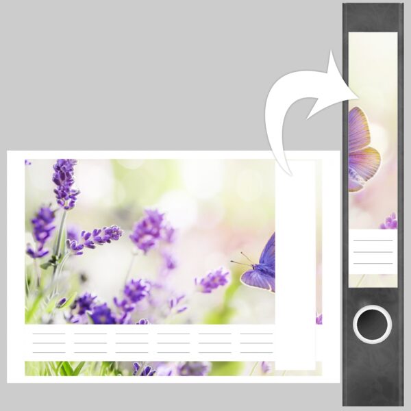 Etiketten für Ordner | Lavendel | 7 Aufkleber für schmale Ordnerrücken | Selbstklebende Design Ordneretiketten Rückenschilder