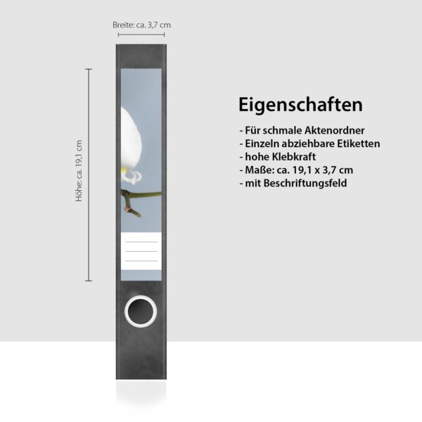 Etiketten für Ordner | Orchidee | 7 Aufkleber für schmale Ordnerrücken | Selbstklebende Design Ordneretiketten Rückenschilder