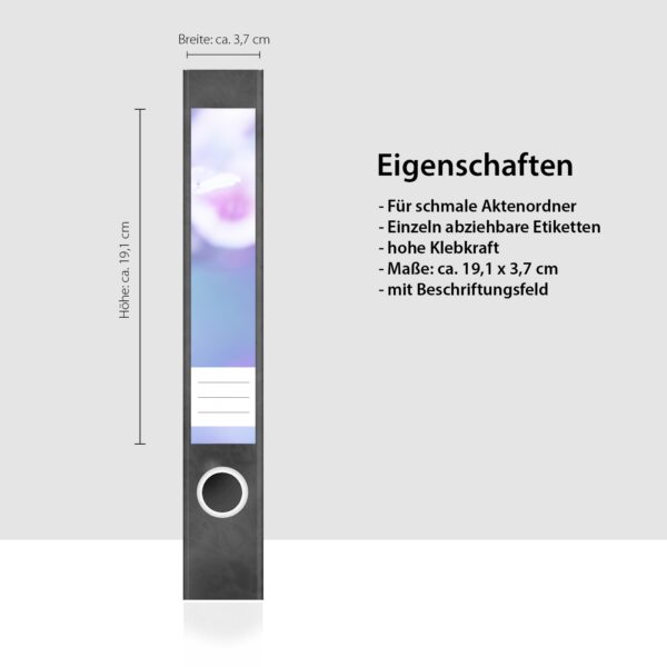 Etiketten für Ordner | Kirschblüten hell | 7 Aufkleber für schmale Ordnerrücken | Selbstklebende Design Ordneretiketten Rückenschilder