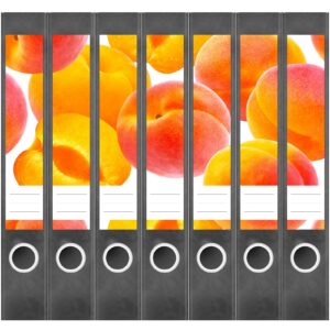Etiketten für Ordner | Pfirsich | 7 Aufkleber für schmale Ordnerrücken | Selbstklebende Design Ordneretiketten Rückenschilder