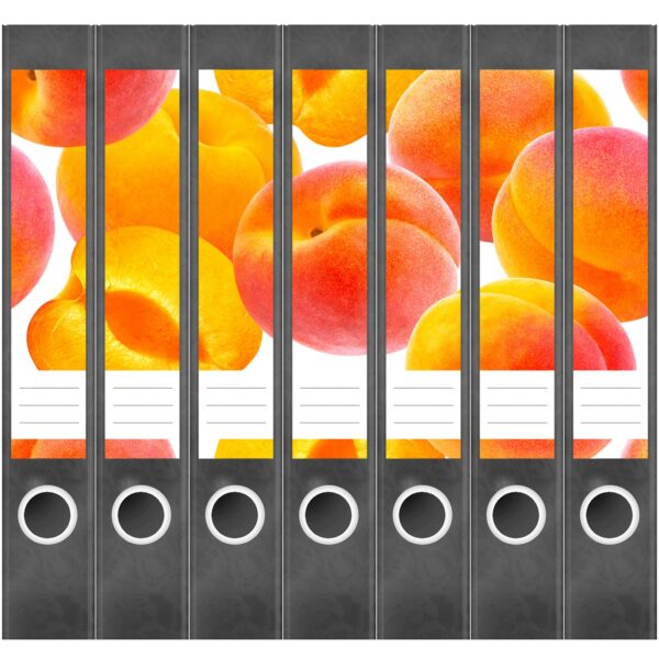 Etiketten für Ordner | Pfirsich | 7 Aufkleber für schmale Ordnerrücken | Selbstklebende Design Ordneretiketten Rückenschilder