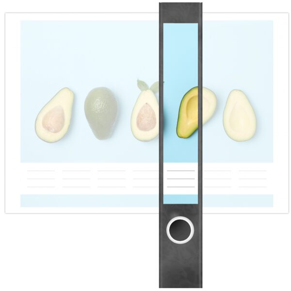 Etiketten für Ordner | Avocado | 7 Aufkleber für schmale Ordnerrücken | Selbstklebende Design Ordneretiketten Rückenschilder