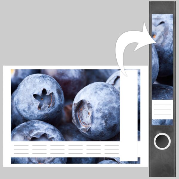 Etiketten für Ordner | Blaubeere | 7 Aufkleber für schmale Ordnerrücken | Selbstklebende Design Ordneretiketten Rückenschilder