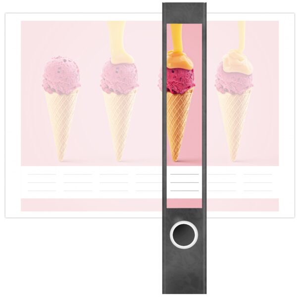 Etiketten für Ordner | Eis | 7 Aufkleber für schmale Ordnerrücken | Selbstklebende Design Ordneretiketten Rückenschilder