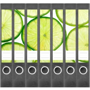 Etiketten für Ordner | Limonen | 7 Aufkleber für schmale Ordnerrücken | Selbstklebende Design Ordneretiketten Rückenschilder