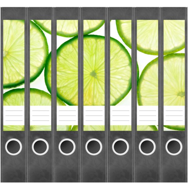 Etiketten für Ordner | Limonen | 7 Aufkleber für schmale Ordnerrücken | Selbstklebende Design Ordneretiketten Rückenschilder