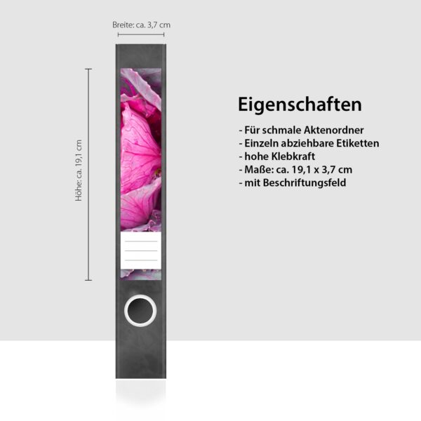 Etiketten für Ordner | Artischockenkopf | 7 Aufkleber für schmale Ordnerrücken | Selbstklebende Design Ordneretiketten Rückenschilder