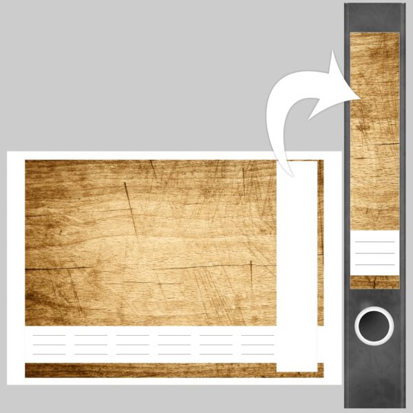 Etiketten für Ordner | Alte Holz Tischplatte | 7 Aufkleber für schmale Ordnerrücken | Selbstklebende Design Ordneretiketten Rückenschilder