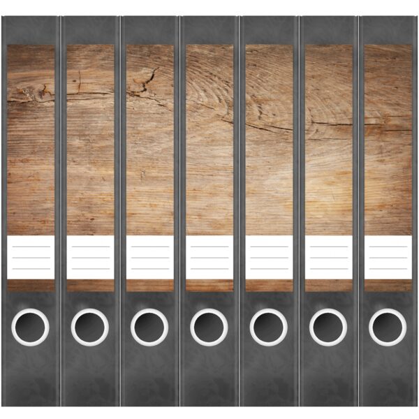 Etiketten für Ordner | Altes dunkles Holz | 7 Aufkleber für schmale Ordnerrücken | Selbstklebende Design Ordneretiketten Rückenschilder