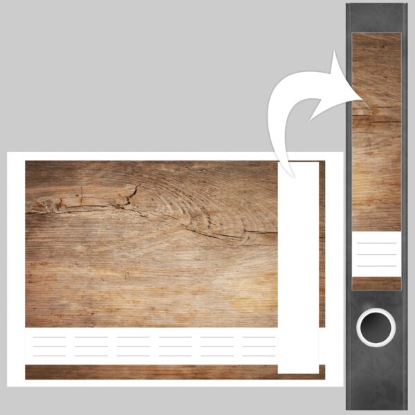Etiketten für Ordner | Altes dunkles Holz | 7 Aufkleber für schmale Ordnerrücken | Selbstklebende Design Ordneretiketten Rückenschilder