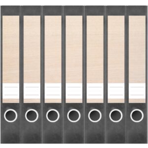 Etiketten für Ordner | Holz Platte hell 2 | 7 Aufkleber für schmale Ordnerrücken | Selbstklebende Design Ordneretiketten Rückenschilder