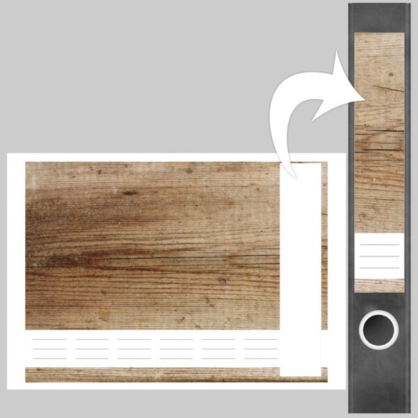 Etiketten für Ordner | Dunkles Holz Maserung | 7 Aufkleber für schmale Ordnerrücken | Selbstklebende Design Ordneretiketten Rückenschilder