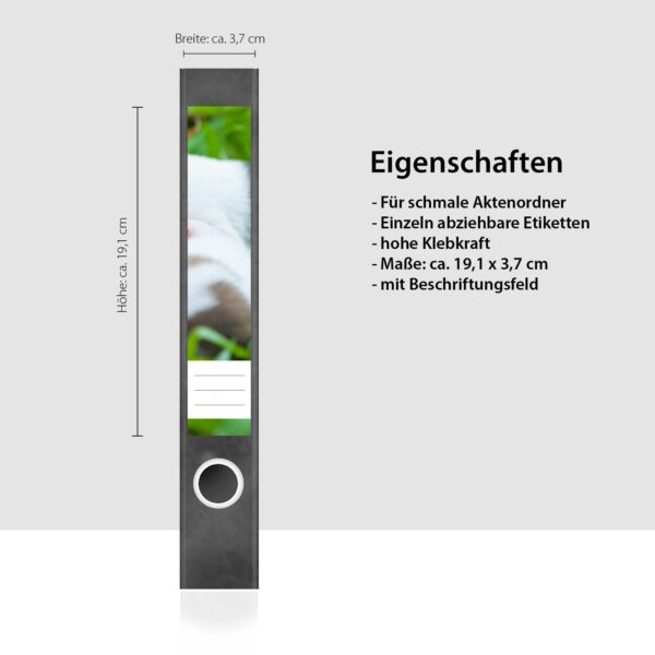 Etiketten für Ordner | Hunde Welpen | 7 Aufkleber für schmale Ordnerrücken | Selbstklebende Design Ordneretiketten Rückenschilder