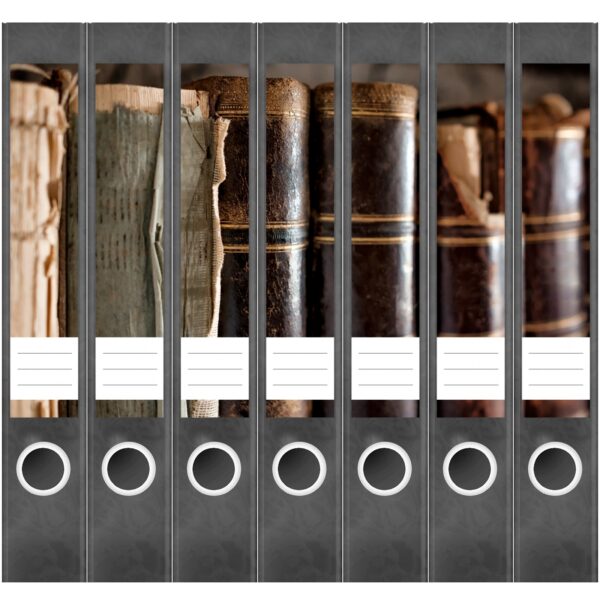 Etiketten für Ordner | Bücher Buchrücken | 7 Aufkleber für schmale Ordnerrücken | Selbstklebende Design Ordneretiketten Rückenschilder