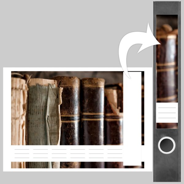 Etiketten für Ordner | Bücher Buchrücken | 7 Aufkleber für schmale Ordnerrücken | Selbstklebende Design Ordneretiketten Rückenschilder