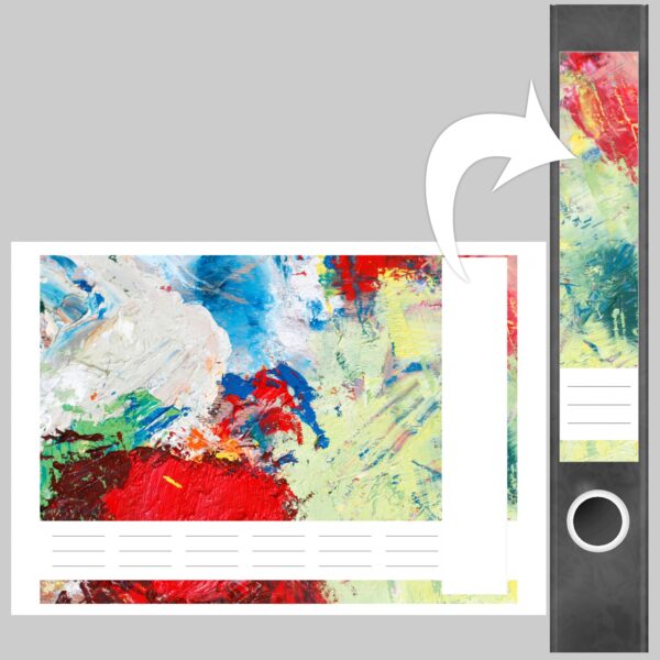 Etiketten für Ordner | Kunst Malerei | 7 Aufkleber für schmale Ordnerrücken | Selbstklebende Design Ordneretiketten Rückenschilder