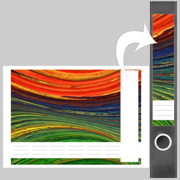 Etiketten für Ordner | Moderne Kunst | 7 Aufkleber für schmale Ordnerrücken | Selbstklebende Design Ordneretiketten Rückenschilder