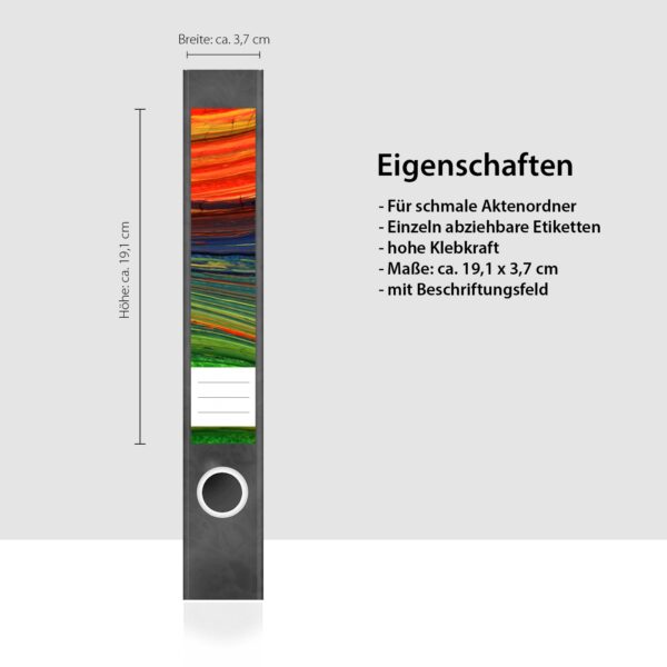 Etiketten für Ordner | Moderne Kunst | 7 Aufkleber für schmale Ordnerrücken | Selbstklebende Design Ordneretiketten Rückenschilder