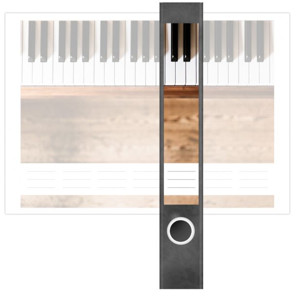Etiketten für Ordner | Klavier Tasten Musik | 7 Aufkleber für schmale Ordnerrücken | Selbstklebende Design Ordneretiketten Rückenschilder
