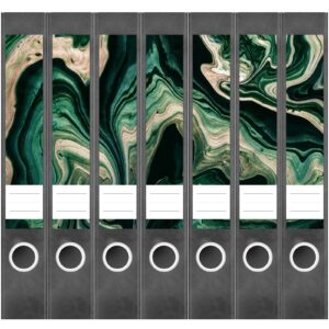 Etiketten für Ordner | Kunst Verläufe | 7 Aufkleber für schmale Ordnerrücken | Selbstklebende Design Ordneretiketten Rückenschilder