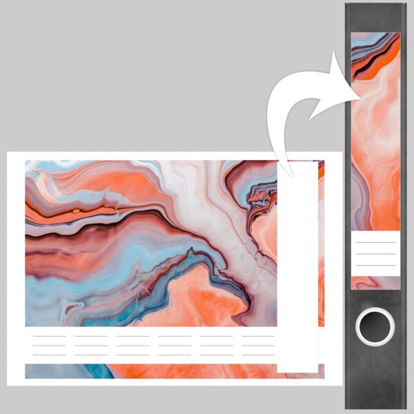 Etiketten für Ordner | Kunst Malerei Verlauf | 7 Aufkleber für schmale Ordnerrücken | Selbstklebende Design Ordneretiketten Rückenschilder