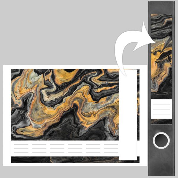 Etiketten für Ordner | Kunst Malerei Braun | 7 Aufkleber für schmale Ordnerrücken | Selbstklebende Design Ordneretiketten Rückenschilder