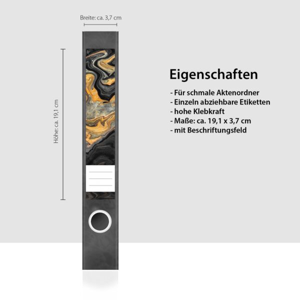 Etiketten für Ordner | Kunst Malerei Braun | 7 Aufkleber für schmale Ordnerrücken | Selbstklebende Design Ordneretiketten Rückenschilder