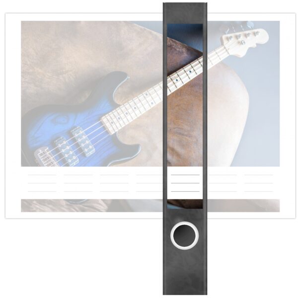 Etiketten für Ordner | Musik Gitarre Sound | 7 Aufkleber für schmale Ordnerrücken | Selbstklebende Design Ordneretiketten Rückenschilder