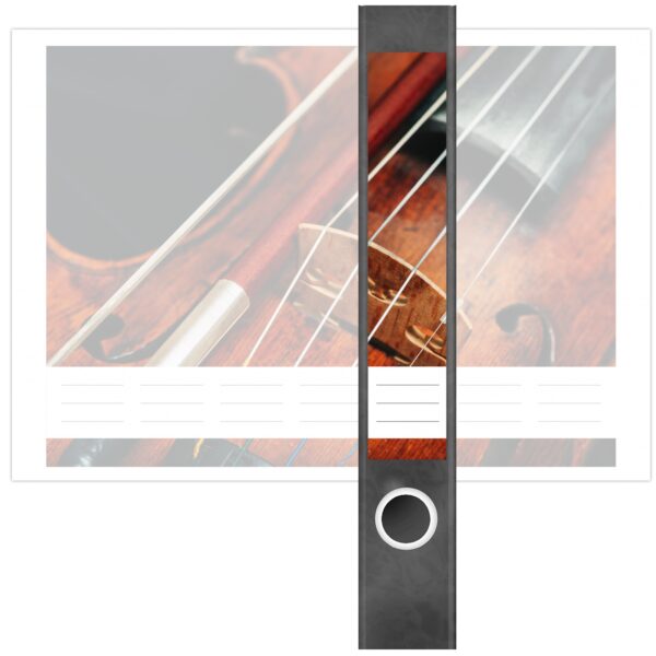 Etiketten für Ordner | Musik Geige Kunst | 7 Aufkleber für schmale Ordnerrücken | Selbstklebende Design Ordneretiketten Rückenschilder