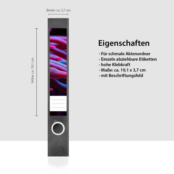 Etiketten für Ordner | Korallen Tauchen Meer | 7 Aufkleber für schmale Ordnerrücken | Selbstklebende Design Ordneretiketten Rückenschilder