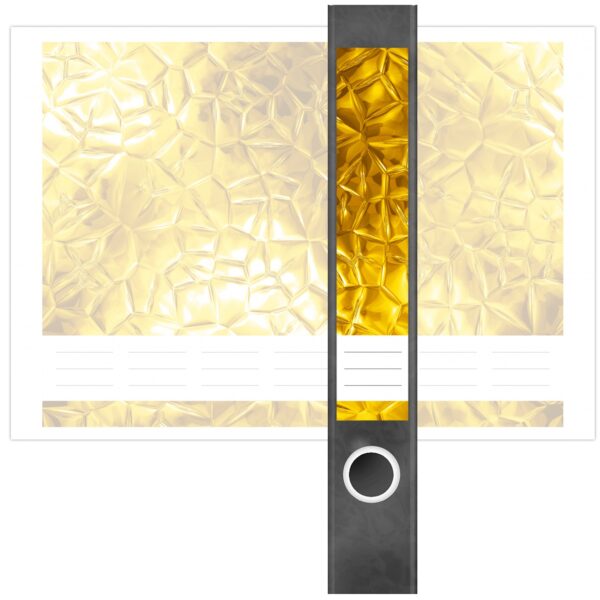 Etiketten für Ordner | Goldfolienoptik Metall | 7 Aufkleber für schmale Ordnerrücken | Selbstklebende Design Ordneretiketten Rückenschilder