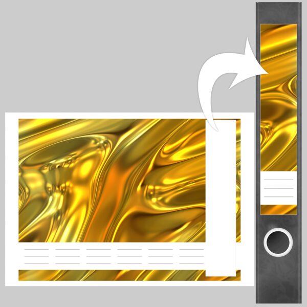 Etiketten für Ordner | Flüssiges Gold Optik | 7 Aufkleber für schmale Ordnerrücken | Selbstklebende Design Ordneretiketten Rückenschilder