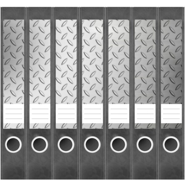 Etiketten für Ordner | Metallplatte Eisen | 7 Aufkleber für schmale Ordnerrücken | Selbstklebende Design Ordneretiketten Rückenschilder
