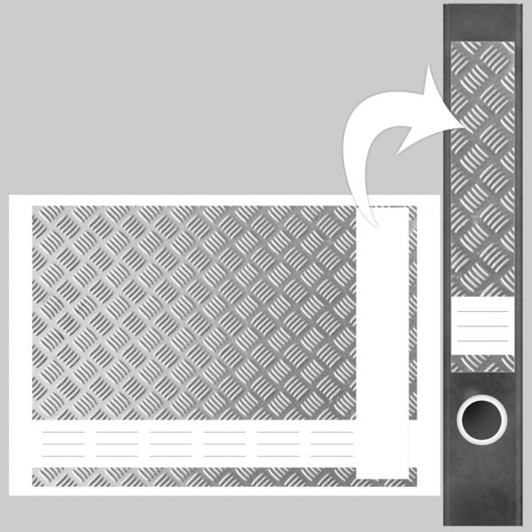 Etiketten für Ordner | Metallplatte 3 | 7 Aufkleber für schmale Ordnerrücken | Selbstklebende Design Ordneretiketten Rückenschilder