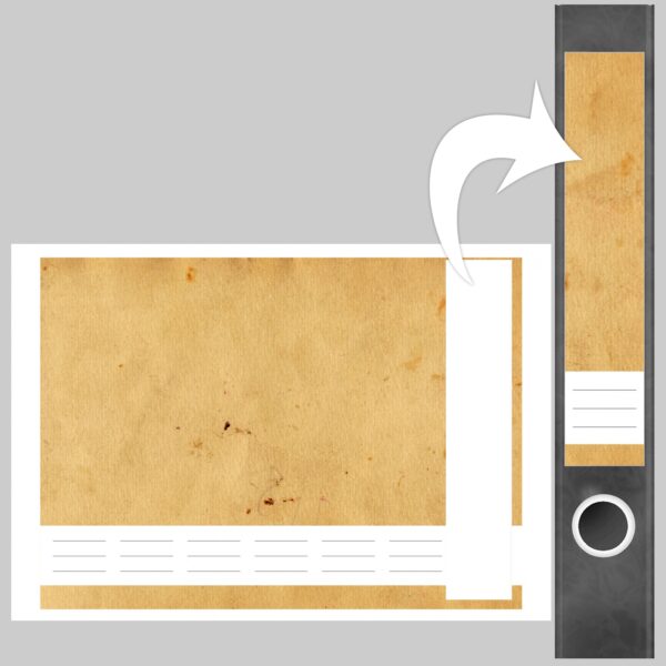 Etiketten für Ordner | Altes Papier Optik | 7 Aufkleber für schmale Ordnerrücken | Selbstklebende Design Ordneretiketten Rückenschilder