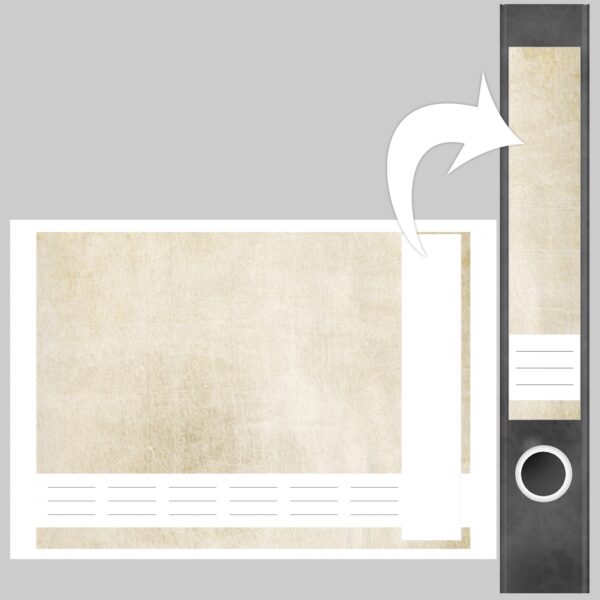 Etiketten für Ordner | Benutzes Papier optik | 7 Aufkleber für schmale Ordnerrücken | Selbstklebende Design Ordneretiketten Rückenschilder